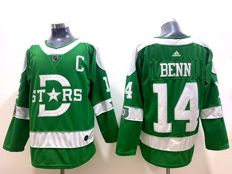 Men's Dallas Stars Jamie Benn #14 Green Breakaway Jersey